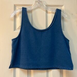 Madewell cropped tank denim blue medium EUC
